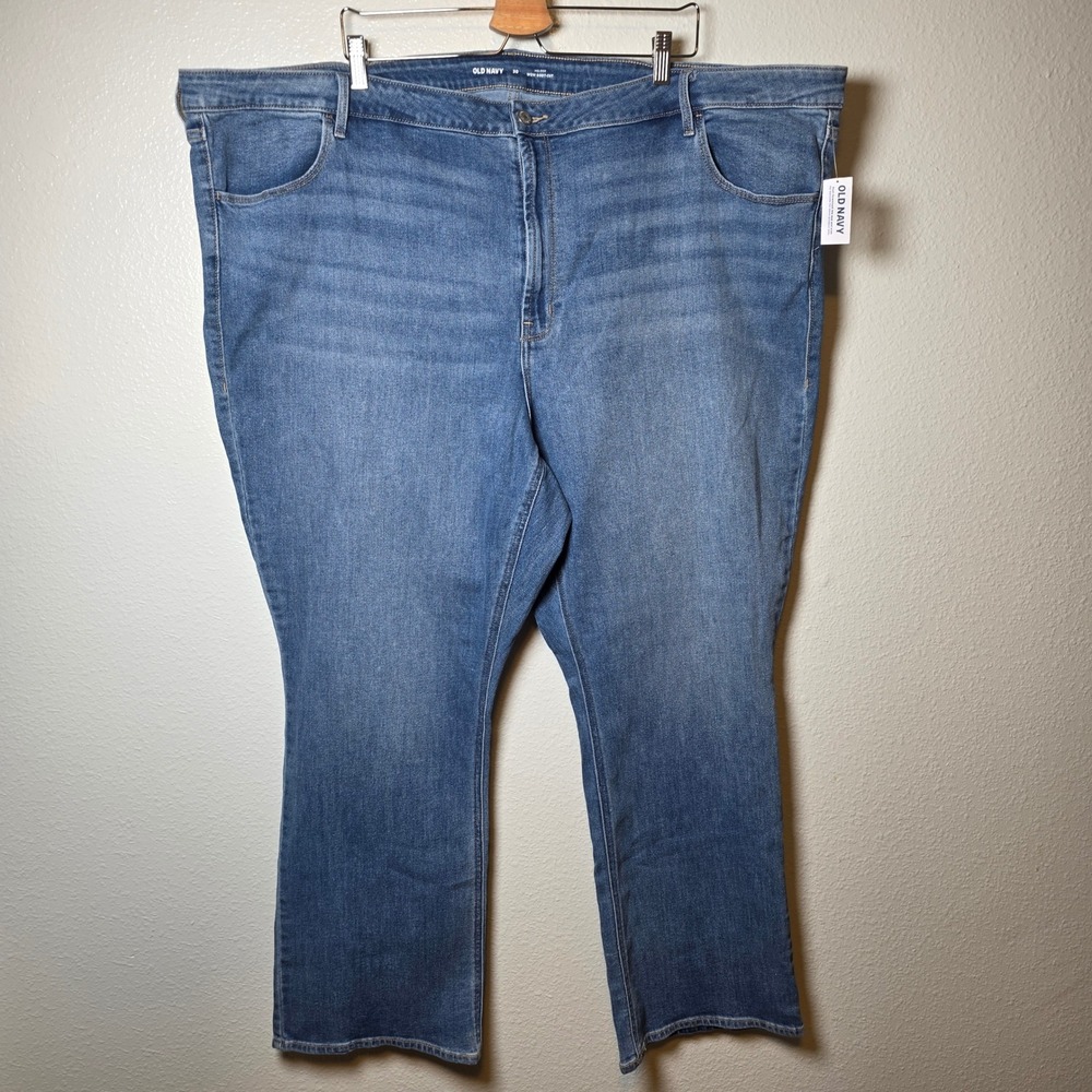 Old Navy Wow Boot-Cut Mid-Rise Blue Jeans Plus Size 30 NWT 404282-00-1
